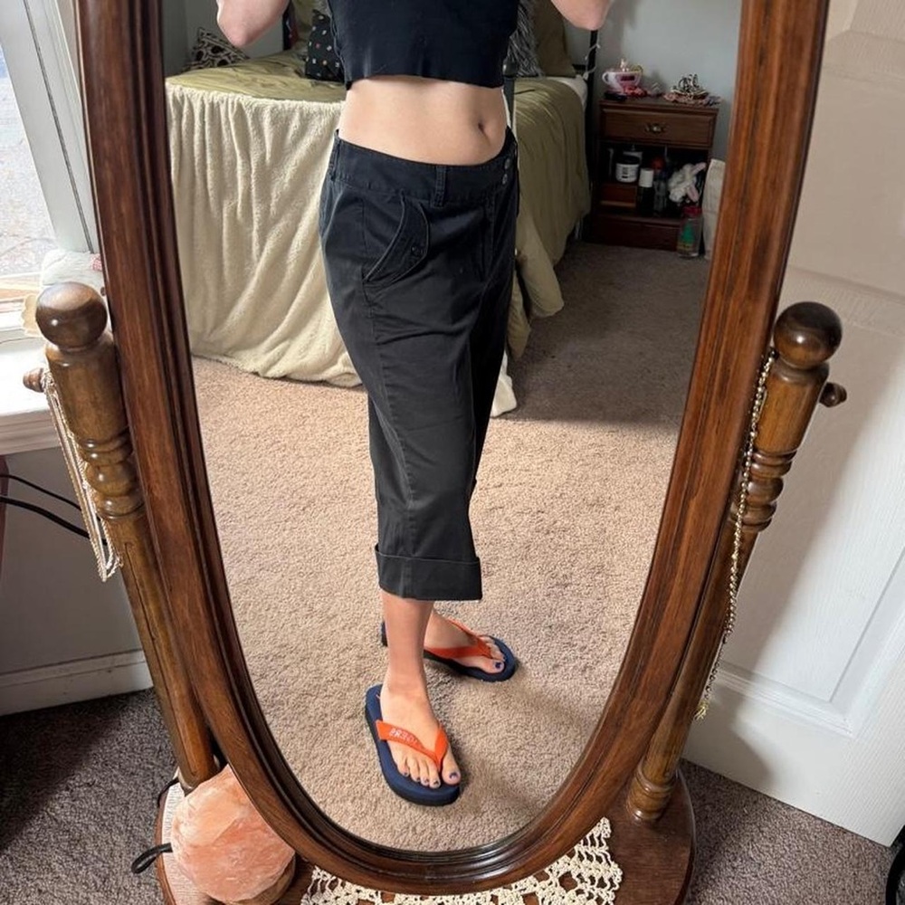 Black Cropped Women’s Casual Trousers